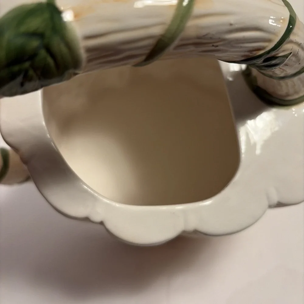 Vintage Silvestri Floral Ceramic Faux Watering Can Cottage Core Garden